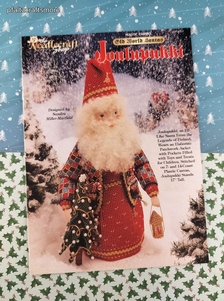 Vintage 1995 The Needlecraft Shop Old World Santas: Joulupukki Plastic Canvas Softcover Booklet Like New