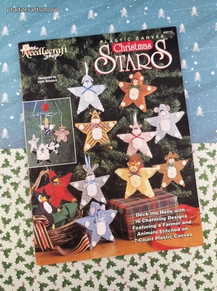 Vintage 1994 The Needlecraft Shop Christmas Stars Plastic Canvas Softcover Booklet Like New