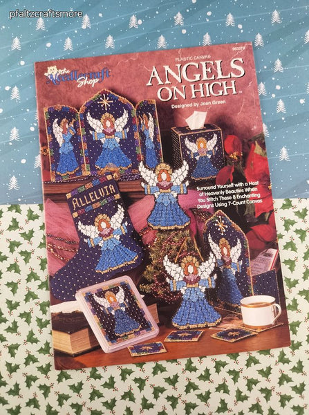 Vintage 1996 The Needlecraft Shop Angels on High Plastic Canvas Softcover Booklet Like New