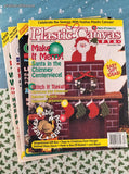 Vintage Plastic Canvas World Christmas Holiday Softcover Magazines Set/5, Like New