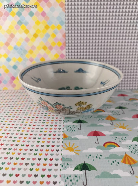 Vintage Isco JAPAN Hand Painted Floral Birds Small Bowl, Like New