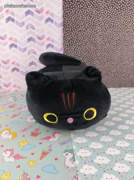 Black Cat Plush Pillow, Kawaii Cat Stuffed Animal 8" NWOT