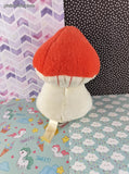 Cute White & Rose Mushroom Kawaii Stuffed Animal 7" NWOT
