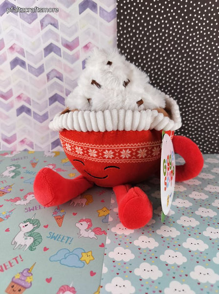 Gigglescape Red Mug Cup Cocoa Christmas Plush 8" NWT