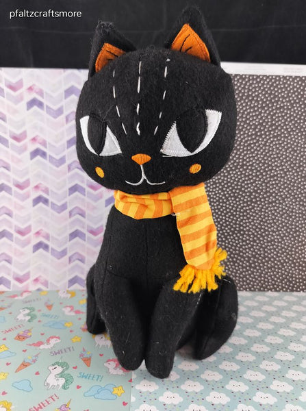 Target Hyde & EEK! Boutique Fall Halloween Black Cat w/Scarf 12" NWOT