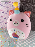 SQEQE Birthday Cat Plush with Cake Unicorn Cat Stuffed Animal Plush NWOT 12"