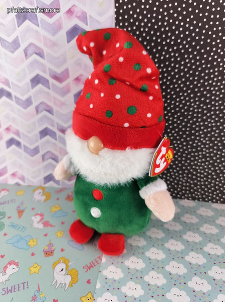 Ty Beanie Boos - GNOLAN the Christmas Holiday Gnome, 8" Plush NWT