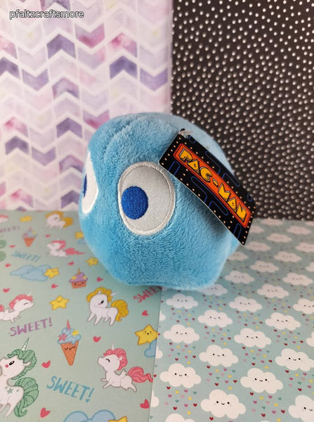 Bandai Pac-Man Blue Ghost Kawaii Stuffed Animal 4" NWT