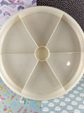 Vintage Tupperware Party Susan Divided Serving Container w/Lid 13", Nice & Clean