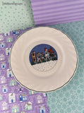 Vintage Arcopal France Holiday Village Salad Plates 7.75" Set/2, Like New