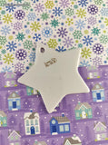 Vintage 1991 Christmas Deer Lanc. Co. Pa. - H.B. Star Shaped Ceramic Ornament