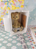 Vintage 1987 Precious Moments Baby Birthday 7 y/o Ceramic Pastel Tiger OPEN BOX