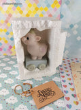 Vintage 1985 Precious Moments Baby Birthday 3 y/o Ceramic Pastel Piggy OPEN BOX