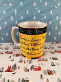 Vintage Starbucks Deborah Reinhart Christmas 12 Days of Christmas Yellow Coffee Mug