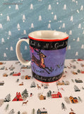 Vintage Starbucks Deborah Reinhart Christmas And to All a Good Night Purple Coffee Mug