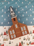 Vintage 1989 The Cat's Meow New England Christmas Series Old South Meeting House Wooden Block