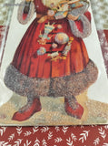 Vintage Christmas Ornament Greetings Victorian Scrap Large Glitter Santa Claus w/Envelope SEALED