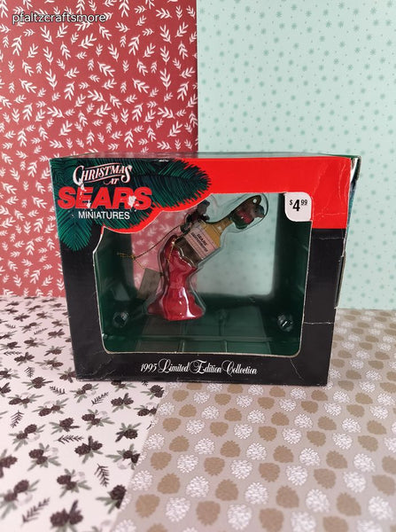 Vintage 1995 Christmas at Sears Miniatures Paint Brush Ornament Like New in Open Box
