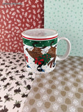 Vintage Christmas Festive Ducks Mallards JAPAN Coffee Mug, Like New