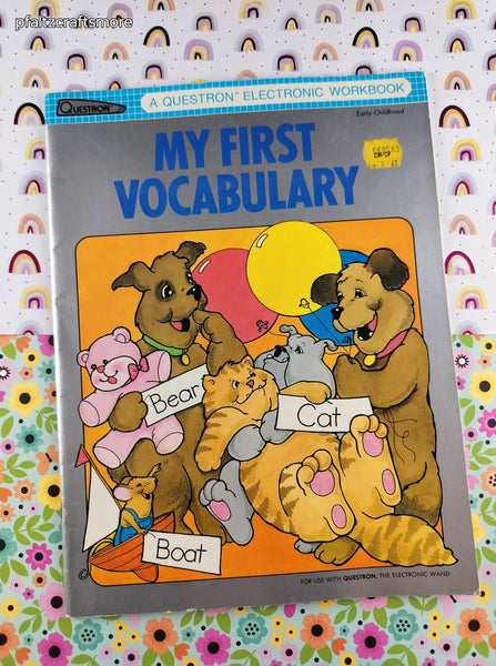 Vintage 1985 My First Vocabulary: A Questron Electronic Quiz Book Softcover