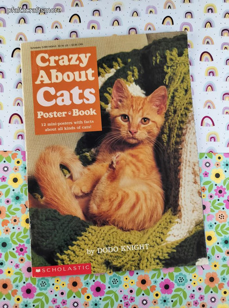 Vintage 1991 Crazy About Cats Poster Book Scholastic Softcover Booklet