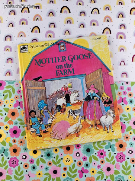 Vintage 1975 Tell-A-Tale Book, Mother Goose on the Farm Hardcover