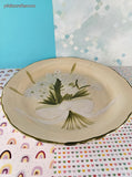RARE Vintage Cambridge Potteries Hand Painted Collection White Bouquet Dinner Plate 10.25", Like New
