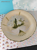 RARE Vintage Cambridge Potteries Hand Painted Collection White Bouquet Dinner Plate 10.25", Like New