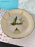 RARE Vintage Cambridge Potteries Hand Painted Collection White Bouquet Dinner Plate 10.25", Like New