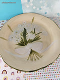 RARE Vintage Cambridge Potteries Hand Painted Collection White Bouquet Dinner Plate 10.25", Like New