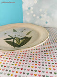 RARE Vintage Cambridge Potteries Hand Painted Collection White Bouquet Salad Plate 8.25", Like New