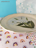 RARE Vintage Cambridge Potteries Hand Painted Collection White Bouquet Salad Plate 8.25", Like New