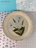 RARE Vintage Cambridge Potteries Hand Painted Collection White Bouquet Salad Plate 8.25", Like New