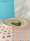 RARE Vintage Cambridge Potteries Hand Painted Collection White Bouquet Salad Plate 8.25", Like New