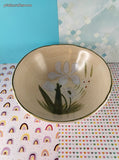 RARE Vintage Cambridge Potteries Hand Painted Collection White Bouquet Soup Bowl 7.25", Like New