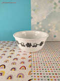 Vintage Corning Corelle Birds of a Feather Black & White Dessert/Fruit Bowl, 5"