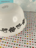 Vintage Corning Corelle Birds of a Feather Black & White Dessert/Fruit Bowl, 5"