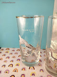 Vintage Ned Smith Birds Waterfowl Gold-Rimmed Glass Tumbler Set/4