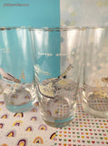 Vintage Ned Smith Birds Waterfowl Gold-Rimmed Glass Tumbler Set/4