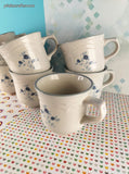Vintage Pfaltzgraff Poetry Scalloped Coffee Mug Set/7, Like New CLEAN