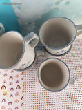 Vintage Pfaltzgraff Poetry Scalloped Coffee Mug Set/7, Like New CLEAN