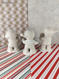 Vintage Glitter HOMCO Snow Kids Baby Bisque Figurines Set/3 #5501