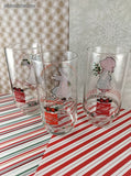 Vintage Merry Christmas Holly Hobbie American Greetings Coca Cola Glass Tumbler Set/3