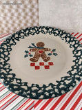 Vintage Folk Craft Gingerbread Men by Tienshan Dinner Plate 10.25", Nice & Clean