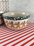 Vintage Folk Craft Gingerbread Men by Tienshan Soup/Cereal Bowls Set/2, Nice & Clean