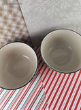 Vintage Folk Craft Gingerbread Men by Tienshan Soup/Cereal Bowls Set/2, Nice & Clean