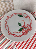 Vintage Rubel & Co Christmas Holiday Ties JAPAN Cookie Plate w/Tea Cups Set/2