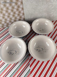 Vintage Pfaltzgraff Winter Frost Snowy Polar Bears Sauce Dip Bowls Set/4, Like New