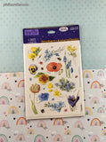 Vintage Hallmark Heartline Garden Flowers Floral Stickers, 4 Sheets New & Sealed
