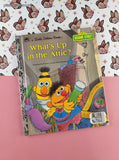 Vintage 1987 1st Printing Little Golden Book: Sesame Street What's Up in the Attic? Hardcover